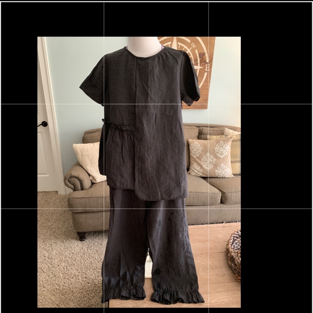 Zara gray crop pant and shirt